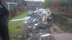 Piles and piles of junk building up outdoors