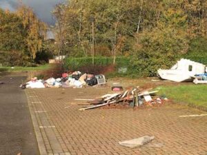 Fly tip rubbish removal from car park