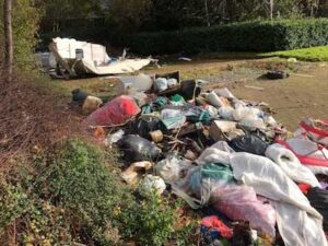 Fly tip rubbish removal from car park