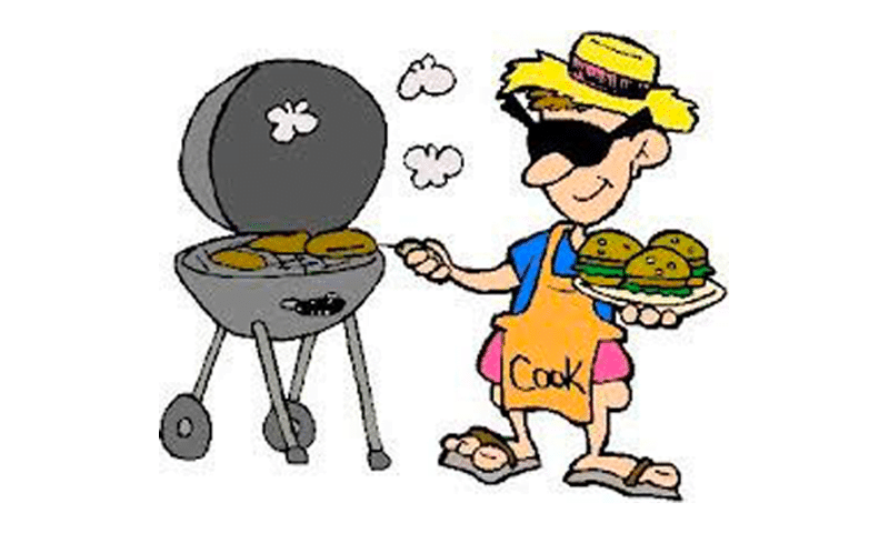 Illustration of man with a bbq