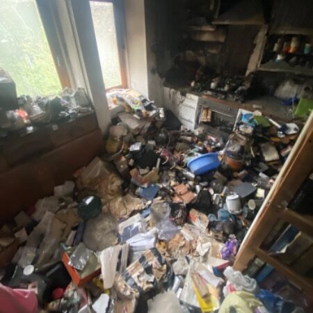 Hoarder's kitchen, full of rubbish